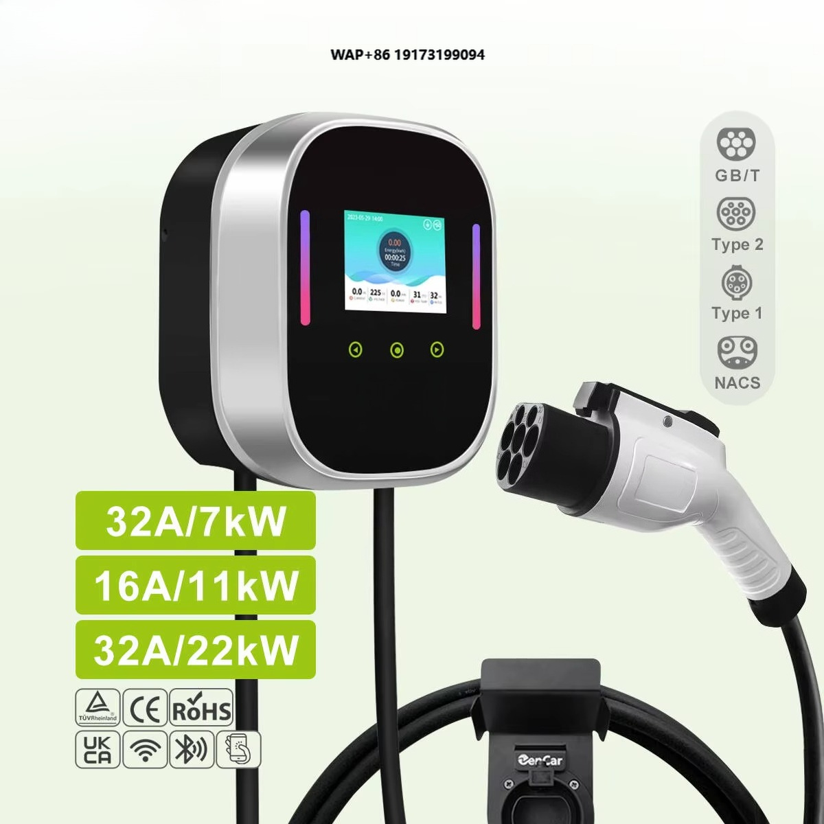 Type 2 Charger - Smart EV Charger Wallbox 22kW 11kW